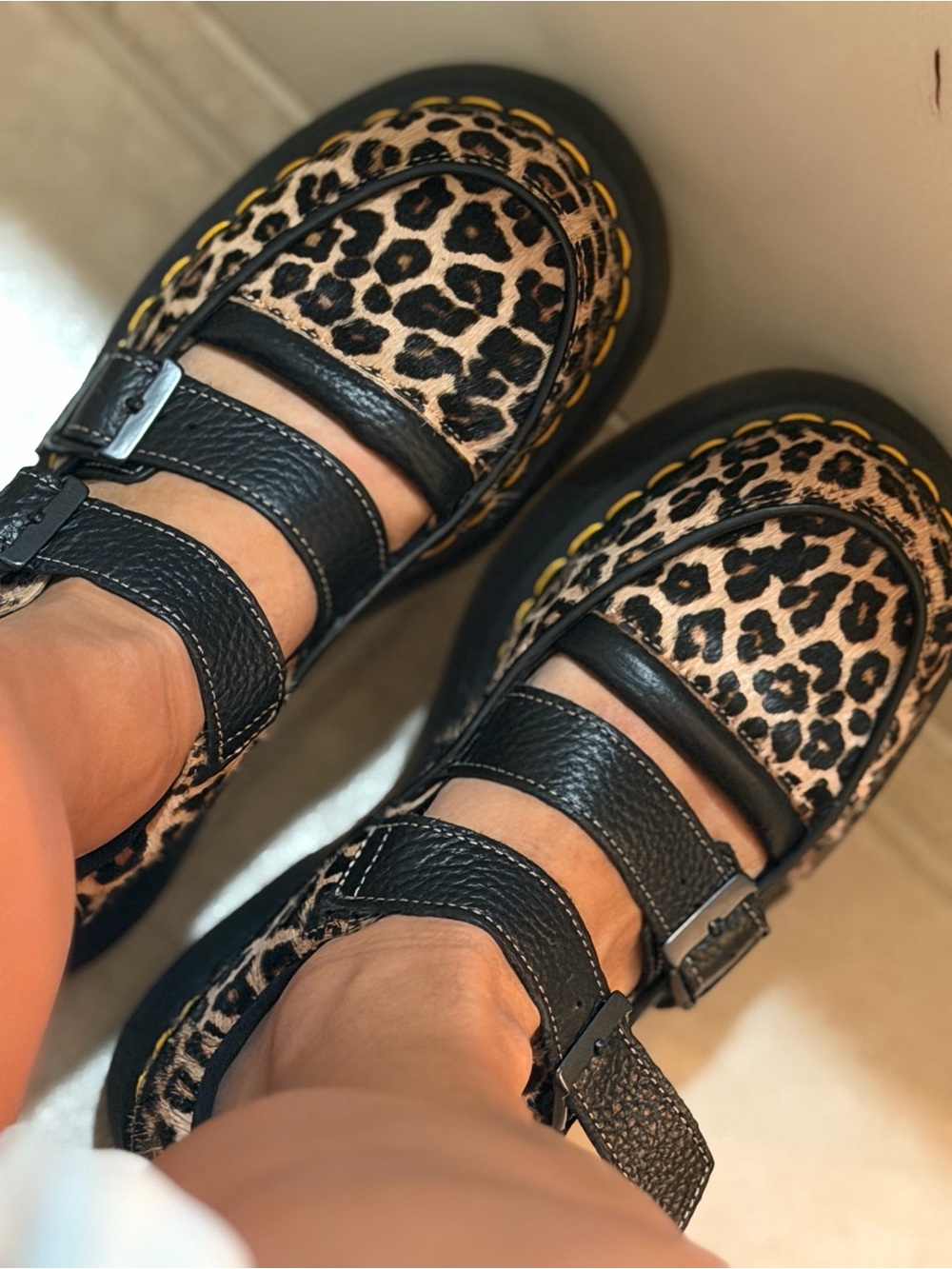Leopard Print Buzz Mary Janes